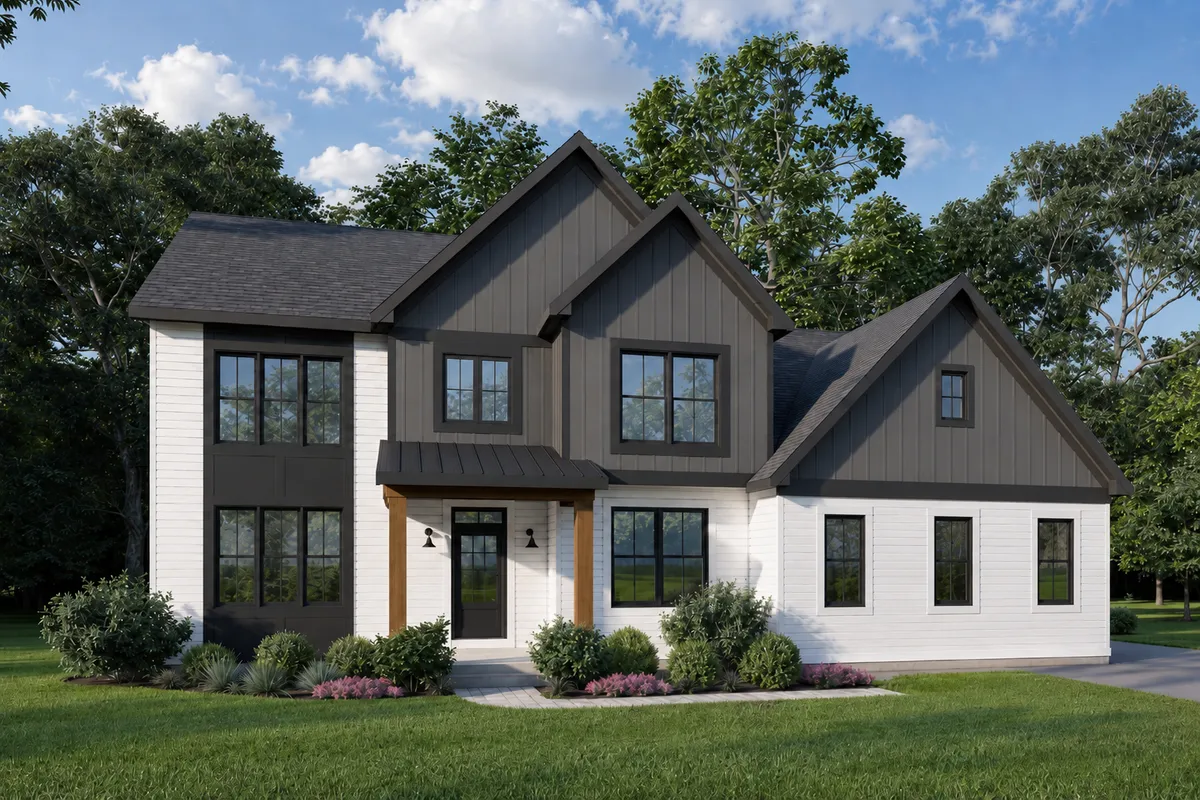 Skyline Farmhouse exterior rendering