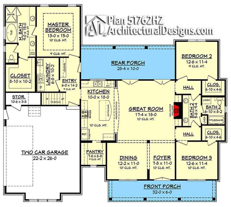 One story modern farmhouse floor plans | Chatham County NC custom home builders