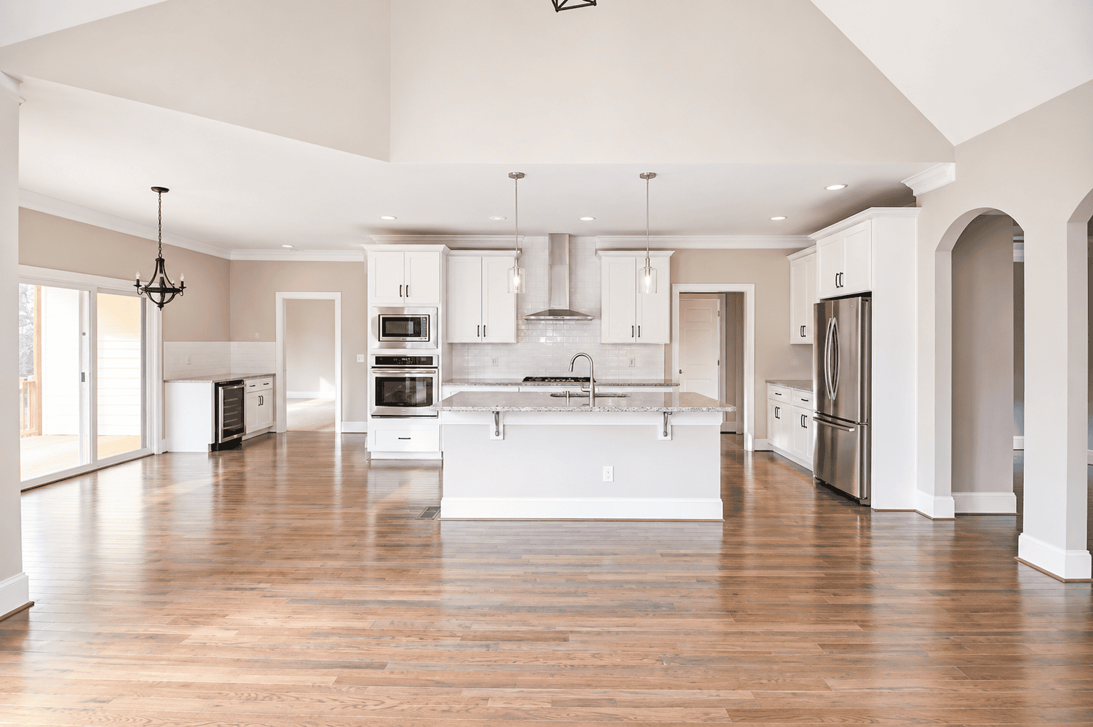 Chatham County New Homes | Kitchen Open to Living Room