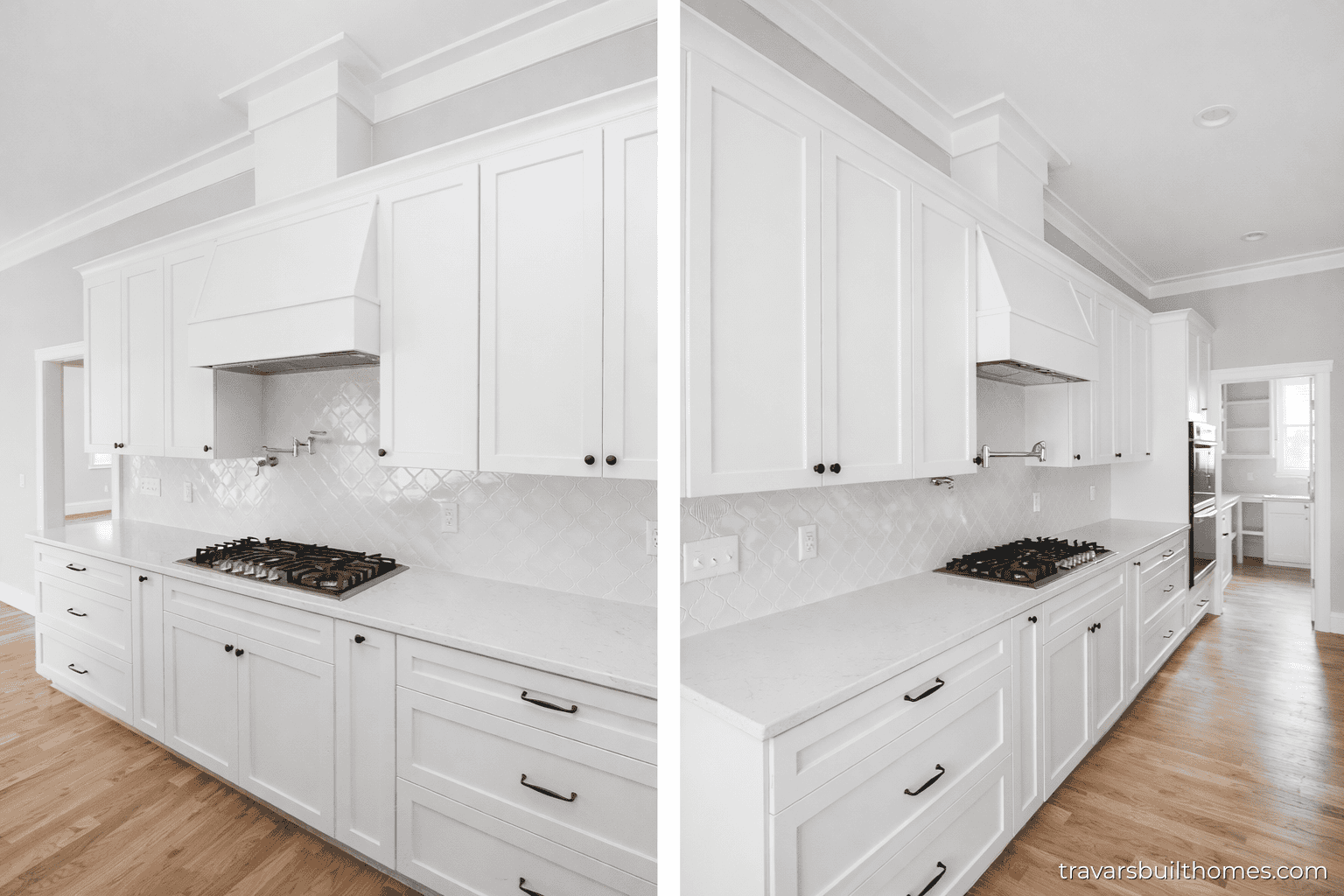 White and Black Farmhouse Kitchen | Mebane NC New Homes