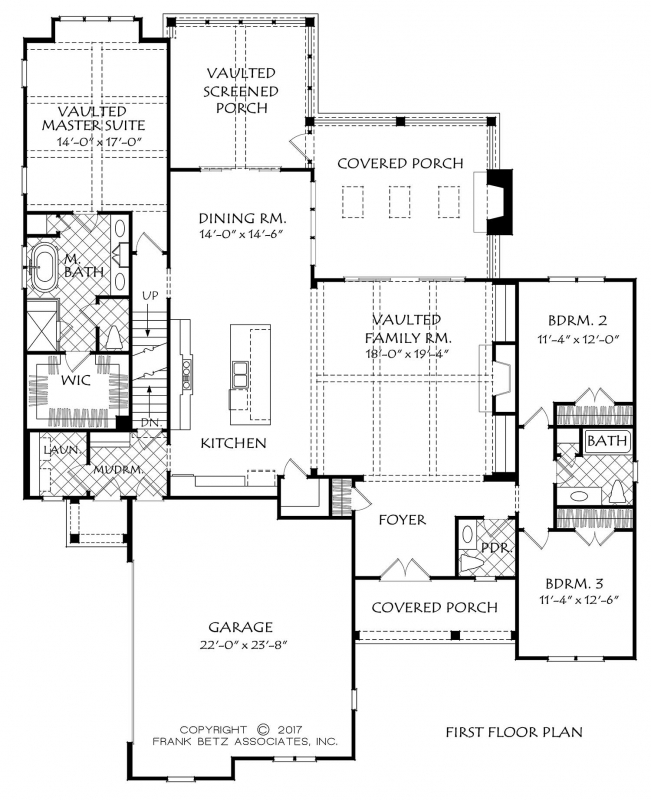 White Farmhouse | Frank Betz Floor Plan