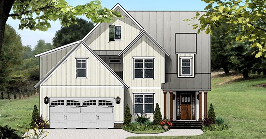 White Farmhouse Homes with First Floor Master | Chapel Hill Builders