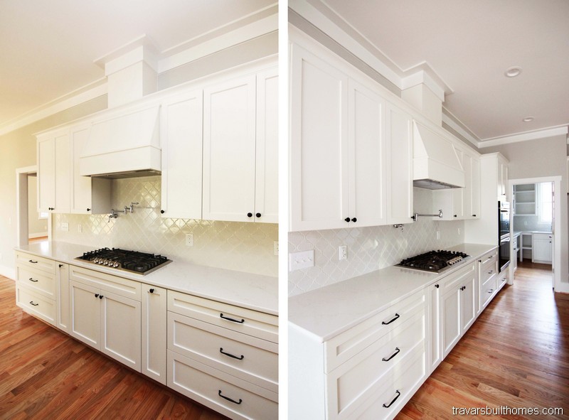 White and Black Farmhouse Kitchen | Mebane NC New Homes