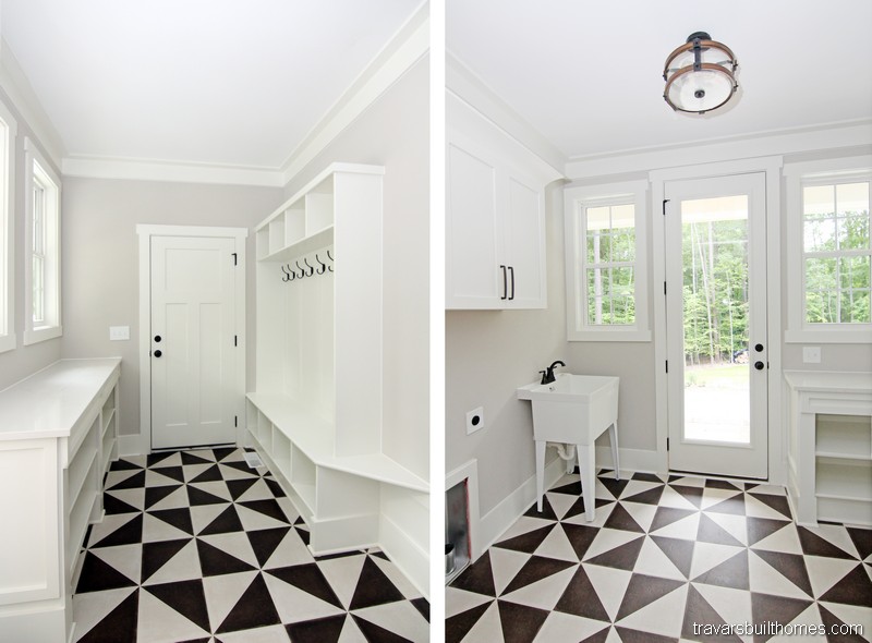 Modern Farmhouse | Black and White Tile Floor