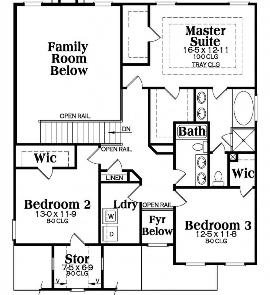 Floor Plan with Two Story Family Room