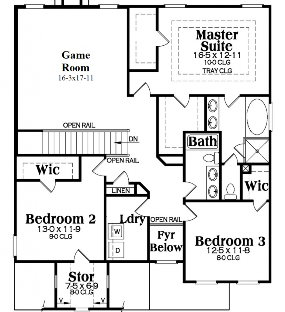 Floor Plan with Game Room Upstairs