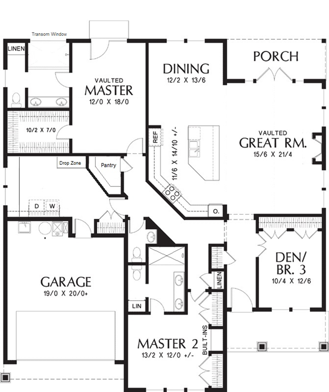 Single Story Home Plans with Two Master Bedrooms