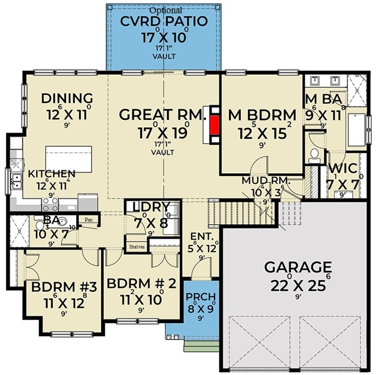 Downstairs Owner's Suite Floor Plan