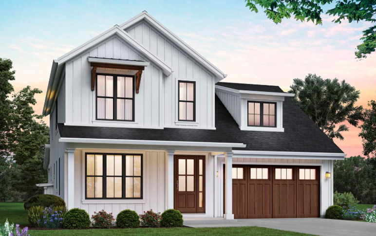 Two Story White Contemporary Farmhouse