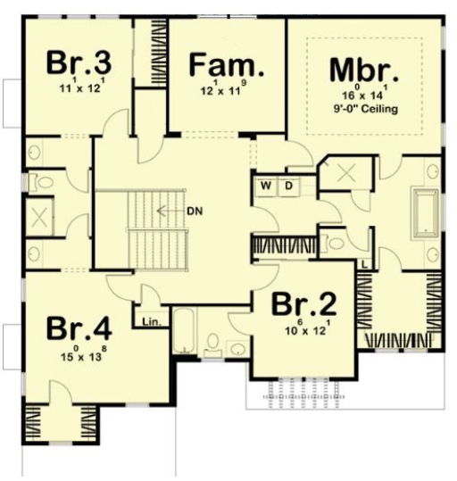 Two Story House Plan with Multigenerational Living