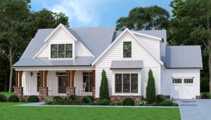 White Farmhouse with Downstairs Owner's Suite