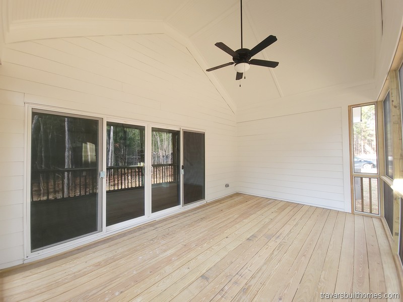 White Farmhouse Screen Porch | Chatham County Local Home Builders