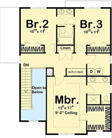 Two Story Contemporary Farmhouse Plan